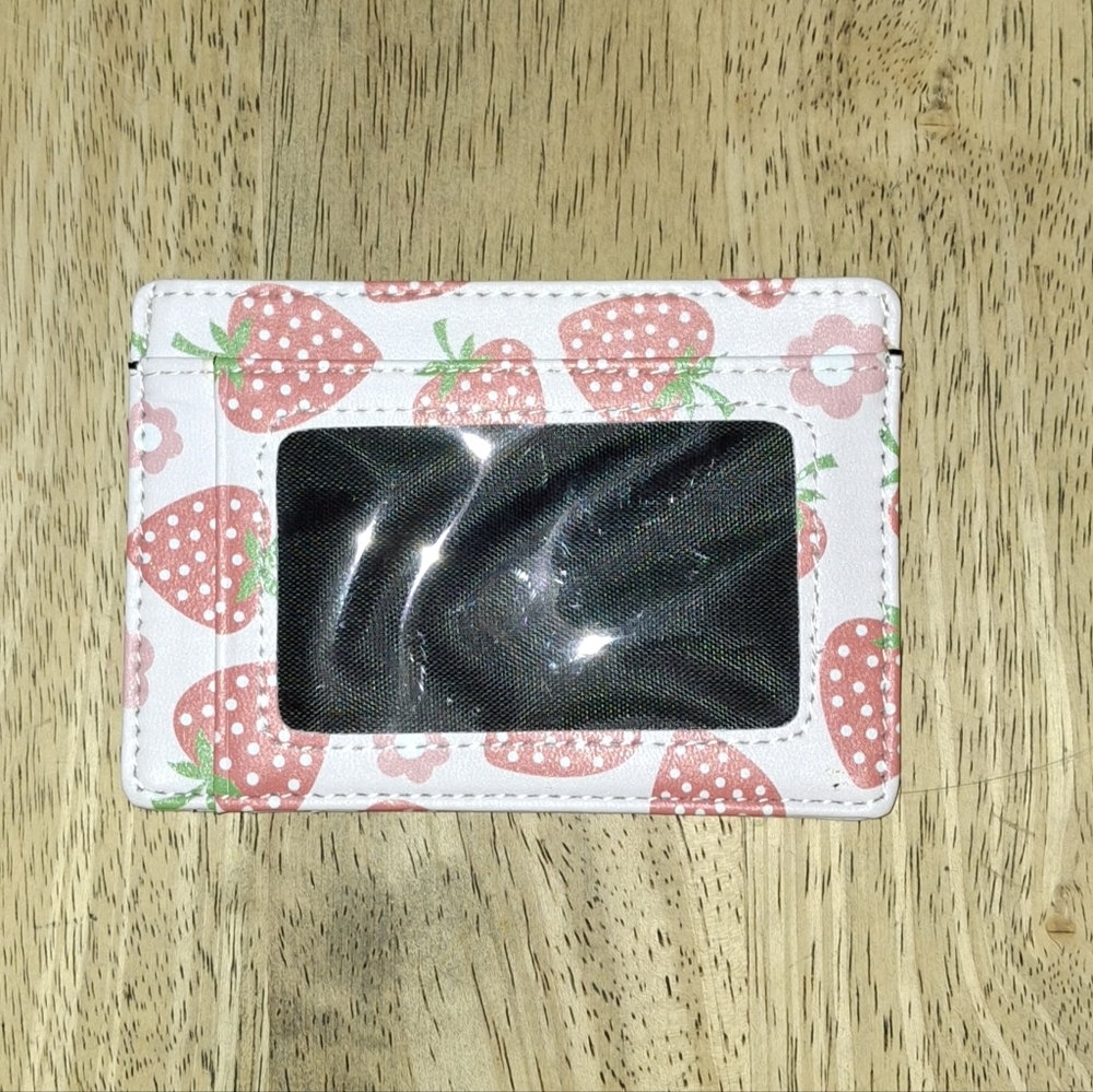 strawberry print cardholder case